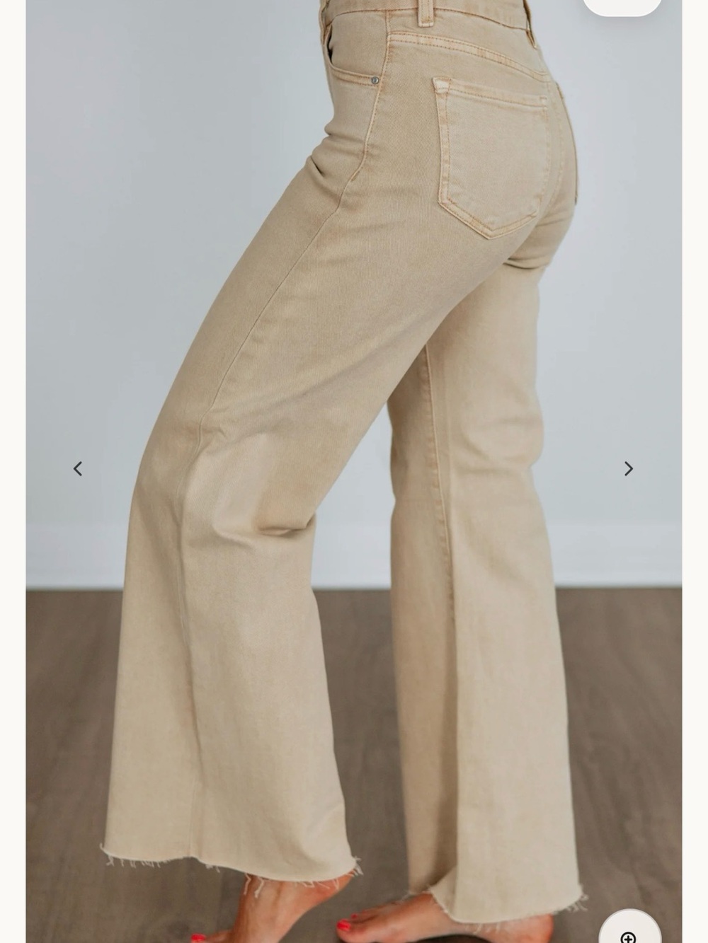 NWT Zenana Outfitters Beige Wide Leg Jeans - Picture 3 of 7